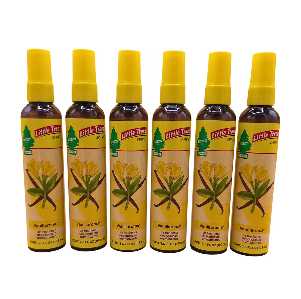 (6) Little Trees Car Air Freshener Sprays Vanillaroma Scent 3.5 oz Each Set of 6